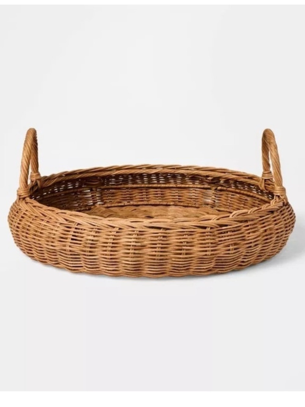 Braided Woven Rattan Tray Natural - Threshold designed with Studio McGee
